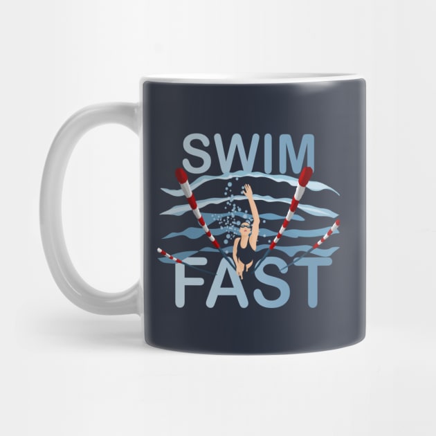 Swim Fast Swimming Competitive Freestyle Women's Swmming by TeeCreations